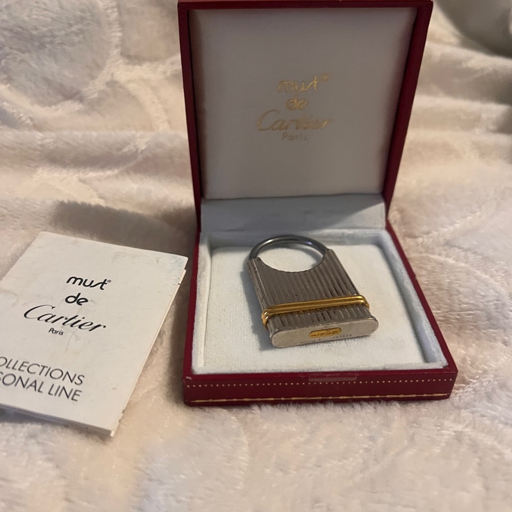 Cartier Trinity Padlock Candena Bag Charm Key Ring Key Chain 100% Genuine